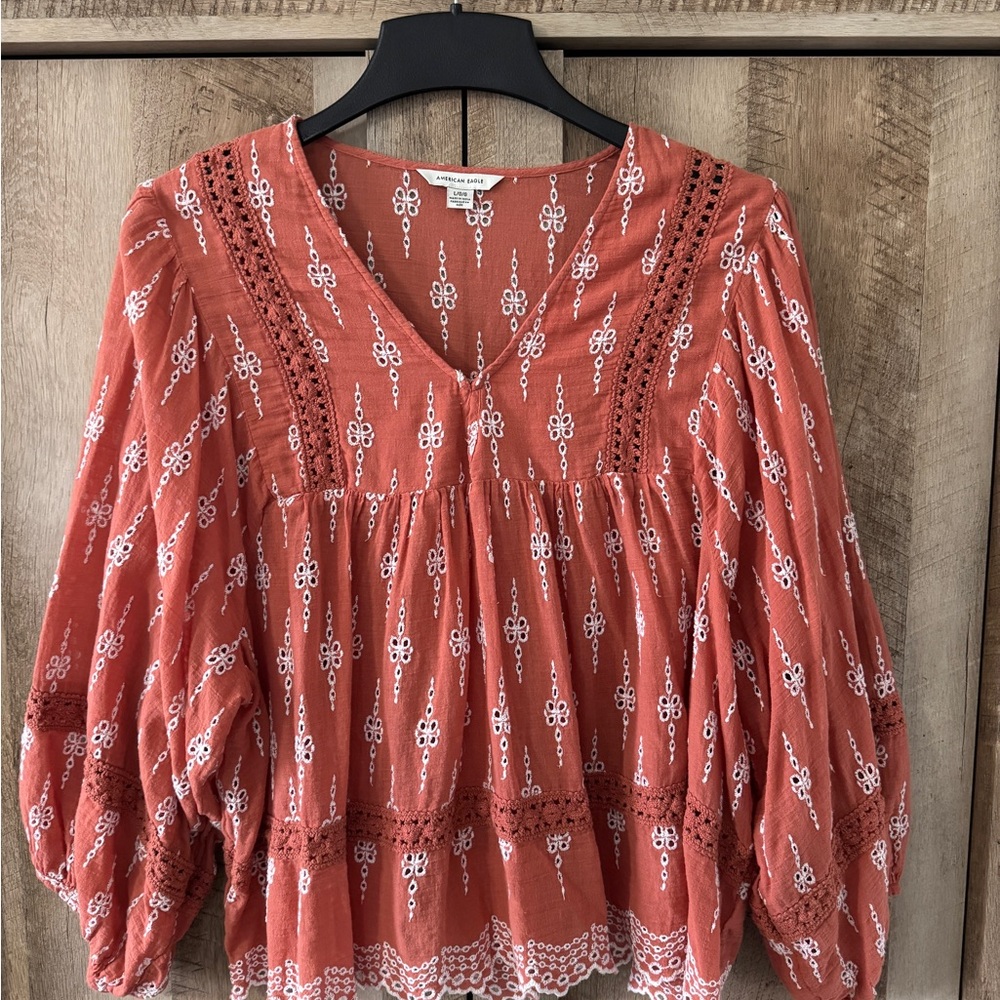 American Eagle Women's Terracotta  Top